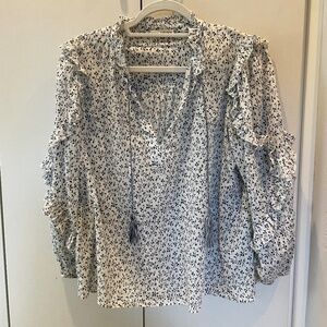 Ulla Johnson blue & white floral print top. Size 2